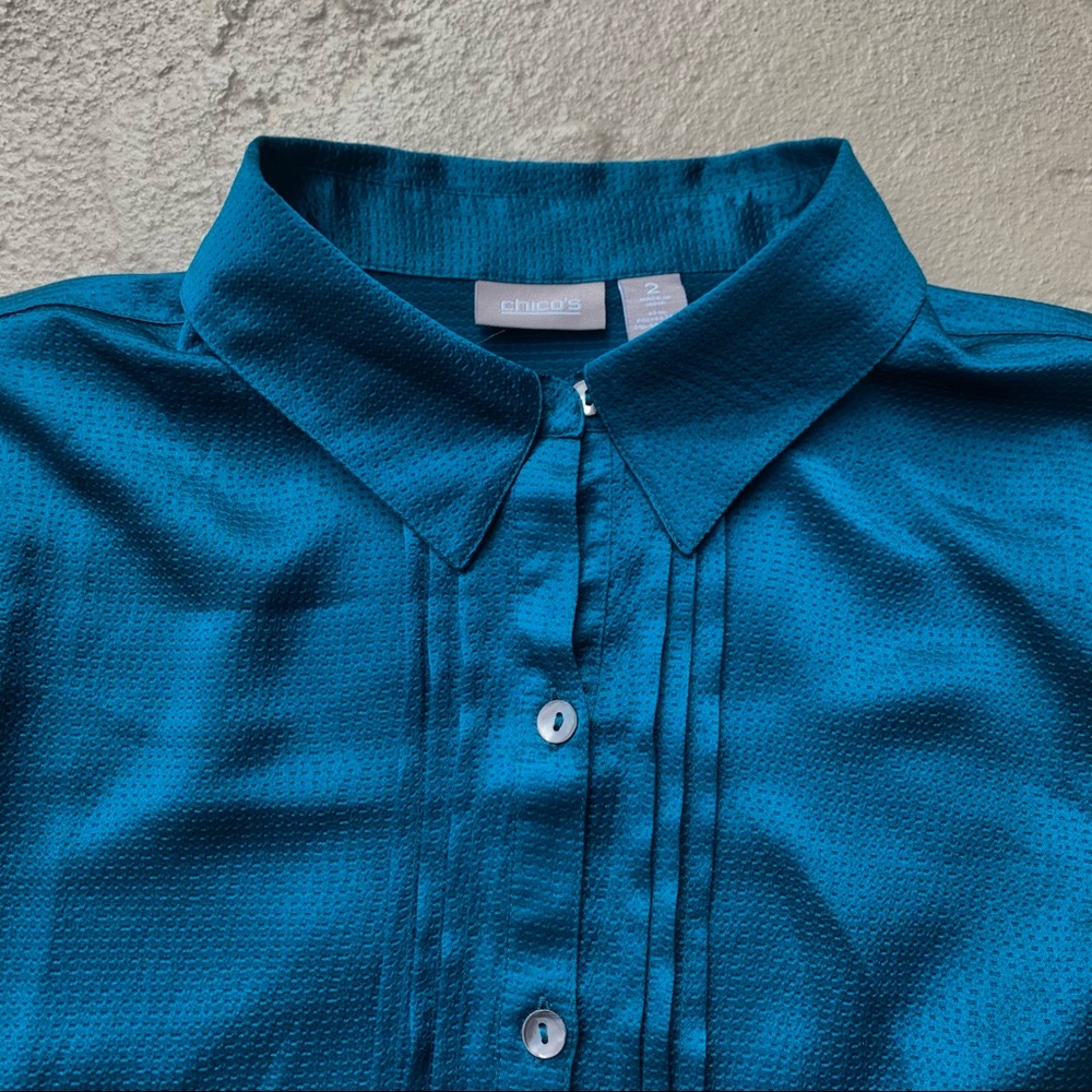 Chico’s Teal Button Down Blouse